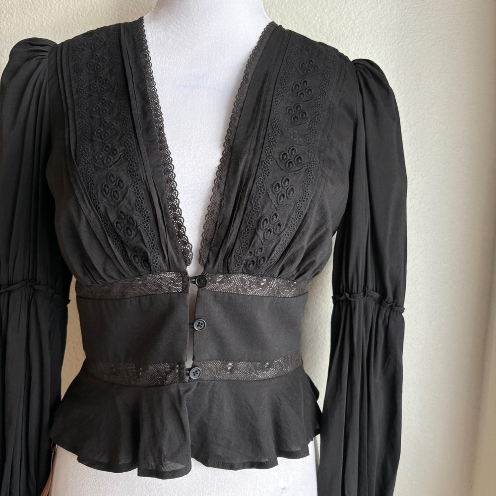 NWT Reformation Meadowlark Top in Black 4 - Picture 3 of 8